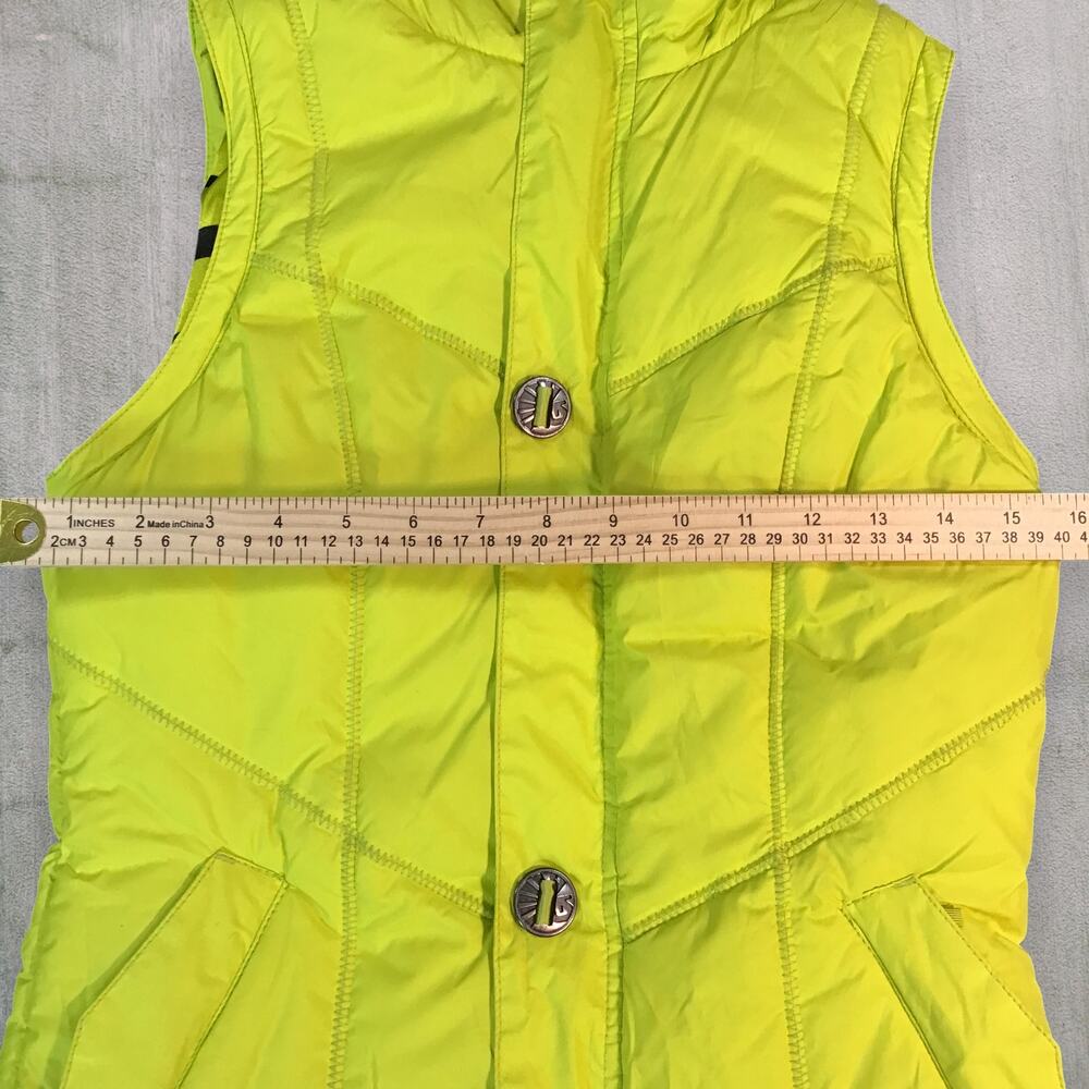 Burton Dryride Sly Puffy Vest Neon Yellow Women XS Snowboard Ski Hooded Gorpcore - Picture 8 of 11